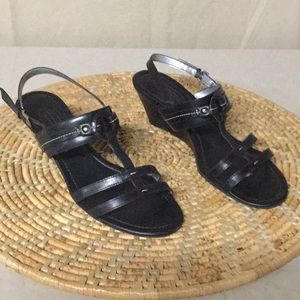 Talbots black wedge sandals size 9